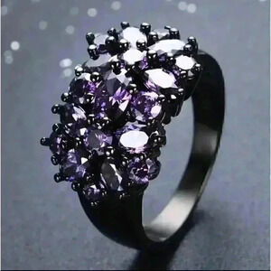 Black Gold Filled Flower's Ring